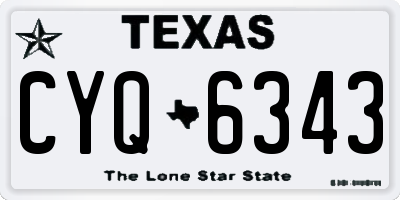 TX license plate CYQ6343