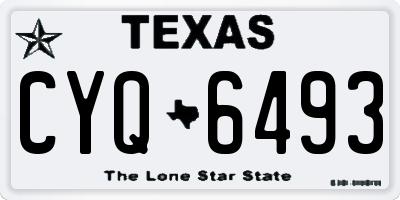 TX license plate CYQ6493