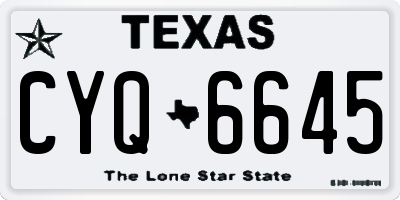 TX license plate CYQ6645