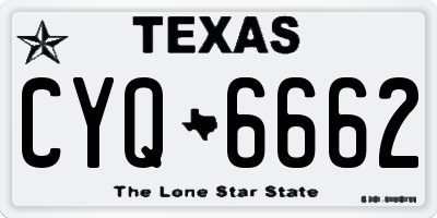 TX license plate CYQ6662