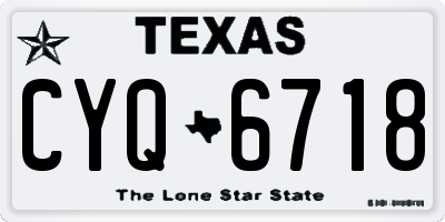 TX license plate CYQ6718