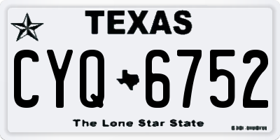 TX license plate CYQ6752