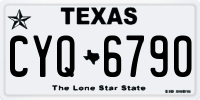 TX license plate CYQ6790