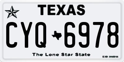 TX license plate CYQ6978