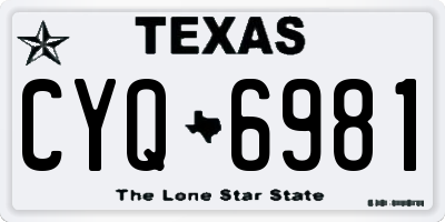 TX license plate CYQ6981