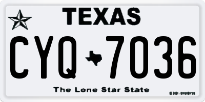 TX license plate CYQ7036