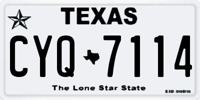 TX license plate CYQ7114
