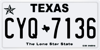 TX license plate CYQ7136