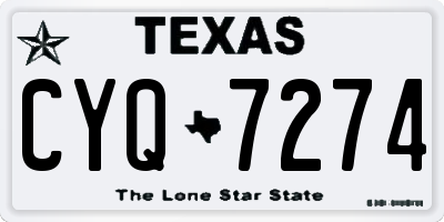 TX license plate CYQ7274