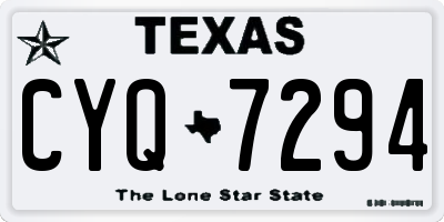TX license plate CYQ7294