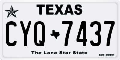 TX license plate CYQ7437