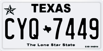TX license plate CYQ7449