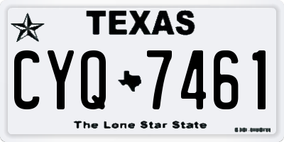 TX license plate CYQ7461