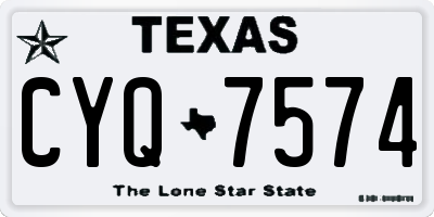 TX license plate CYQ7574