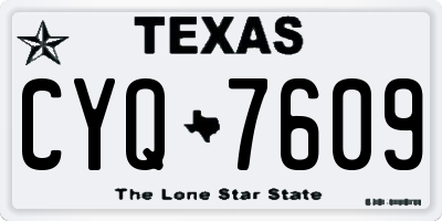 TX license plate CYQ7609