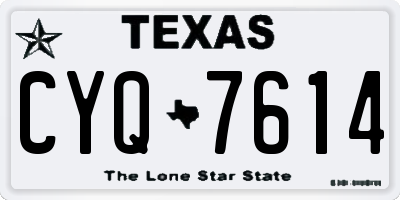 TX license plate CYQ7614