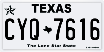 TX license plate CYQ7616