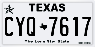 TX license plate CYQ7617