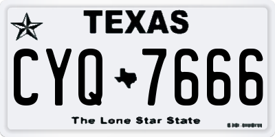 TX license plate CYQ7666