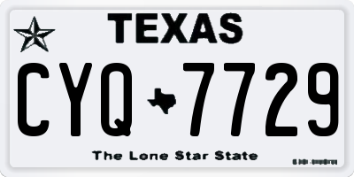 TX license plate CYQ7729