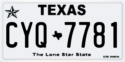 TX license plate CYQ7781