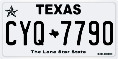 TX license plate CYQ7790