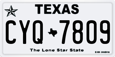 TX license plate CYQ7809