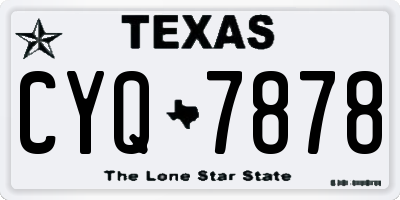 TX license plate CYQ7878