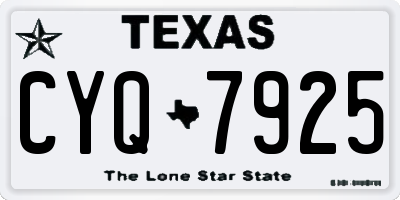 TX license plate CYQ7925