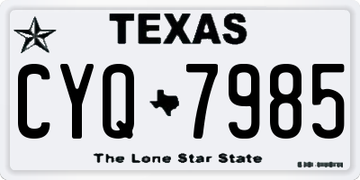 TX license plate CYQ7985