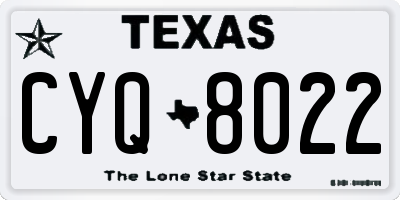 TX license plate CYQ8022