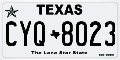 TX license plate CYQ8023