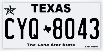 TX license plate CYQ8043