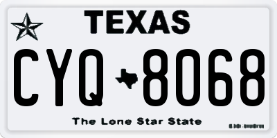 TX license plate CYQ8068