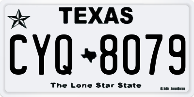 TX license plate CYQ8079
