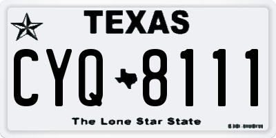 TX license plate CYQ8111