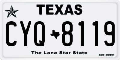 TX license plate CYQ8119
