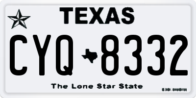 TX license plate CYQ8332