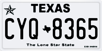 TX license plate CYQ8365