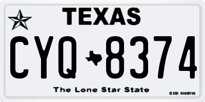 TX license plate CYQ8374