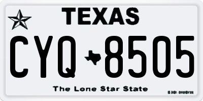TX license plate CYQ8505