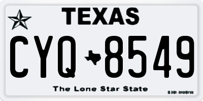 TX license plate CYQ8549