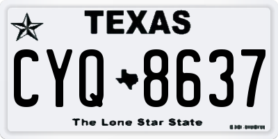 TX license plate CYQ8637