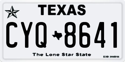 TX license plate CYQ8641