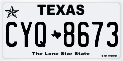TX license plate CYQ8673