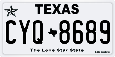 TX license plate CYQ8689