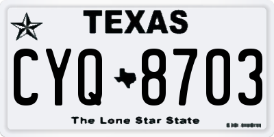 TX license plate CYQ8703