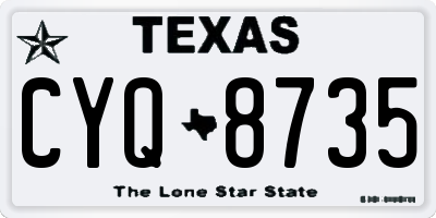 TX license plate CYQ8735
