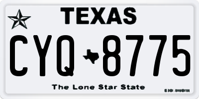 TX license plate CYQ8775