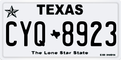 TX license plate CYQ8923